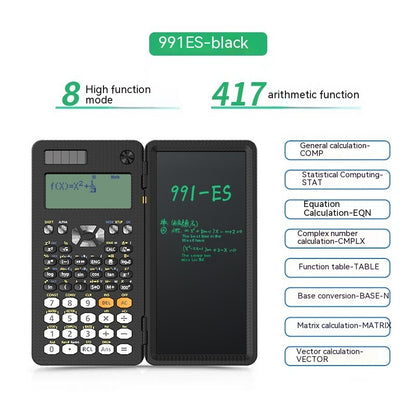 2-in-1 Foldable Scientific Calculator with Handwriting Tablet