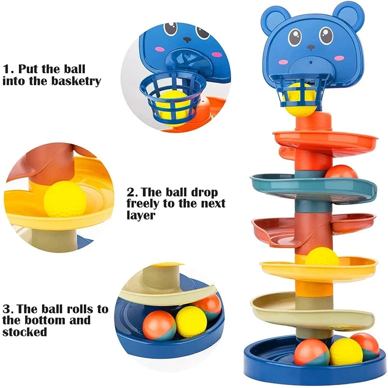 Montessori Baby Toy Rolling Ball Tower - Nooshop