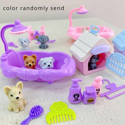 Cute Dog Pet Toy Set with Basket