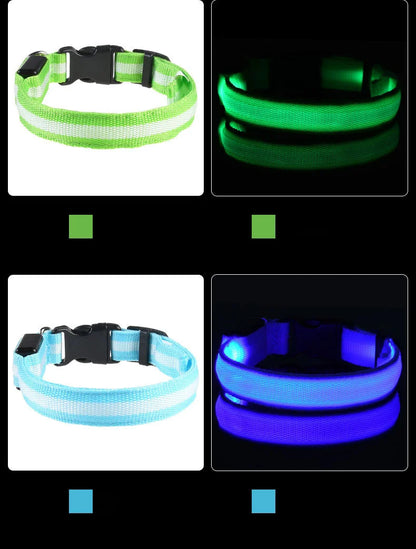 Nylon LED Safety Glow Collar for Dogs