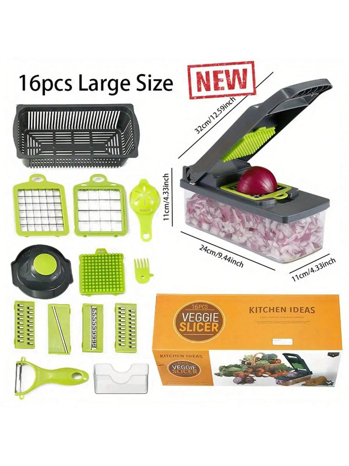 Vegetable Chopper 16 Pcs/Set