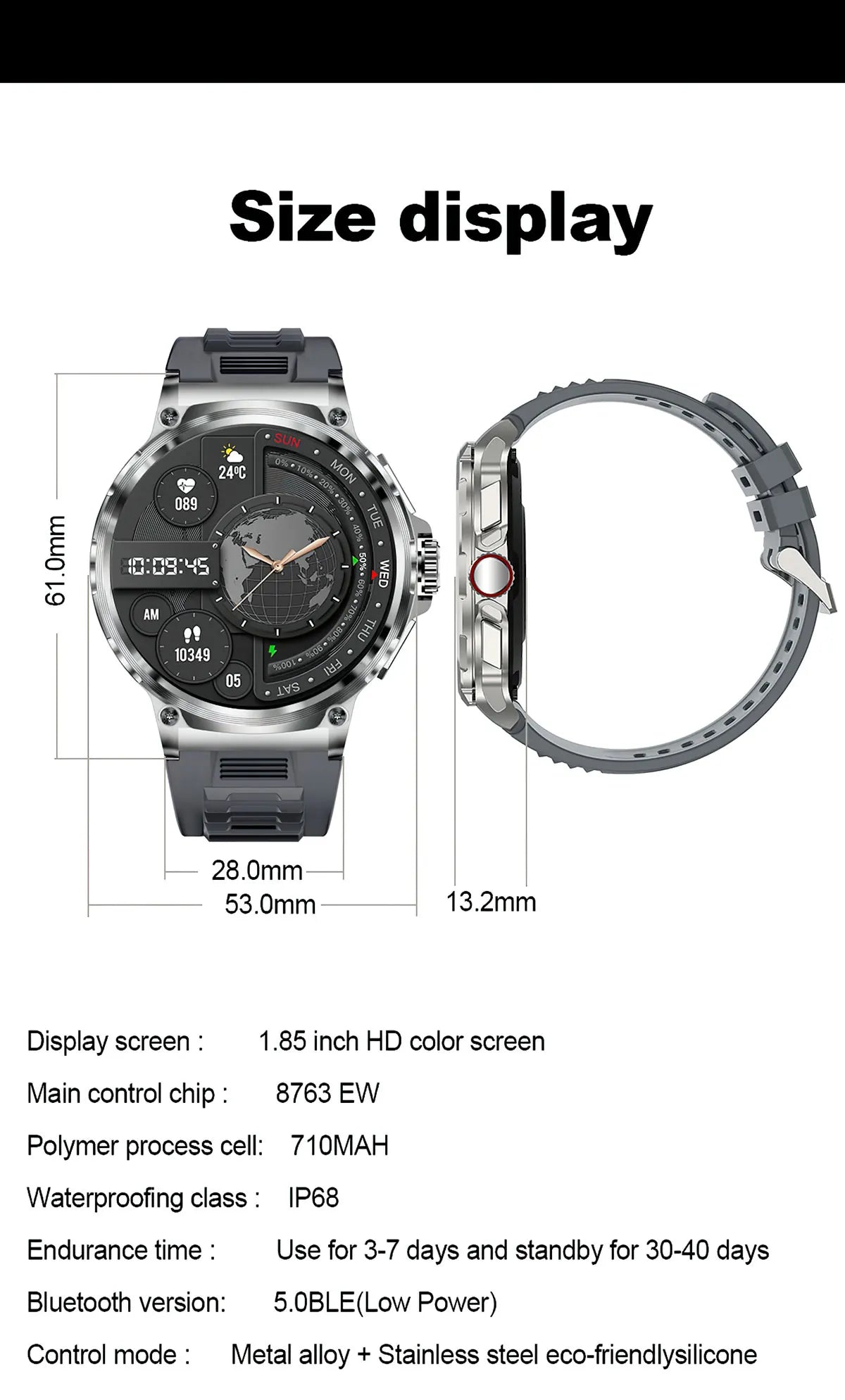 New 1.85-inch Ultra HD Smart Watch - Nooshop