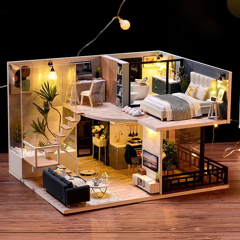 Wooden Mini Doll House - Nooshop