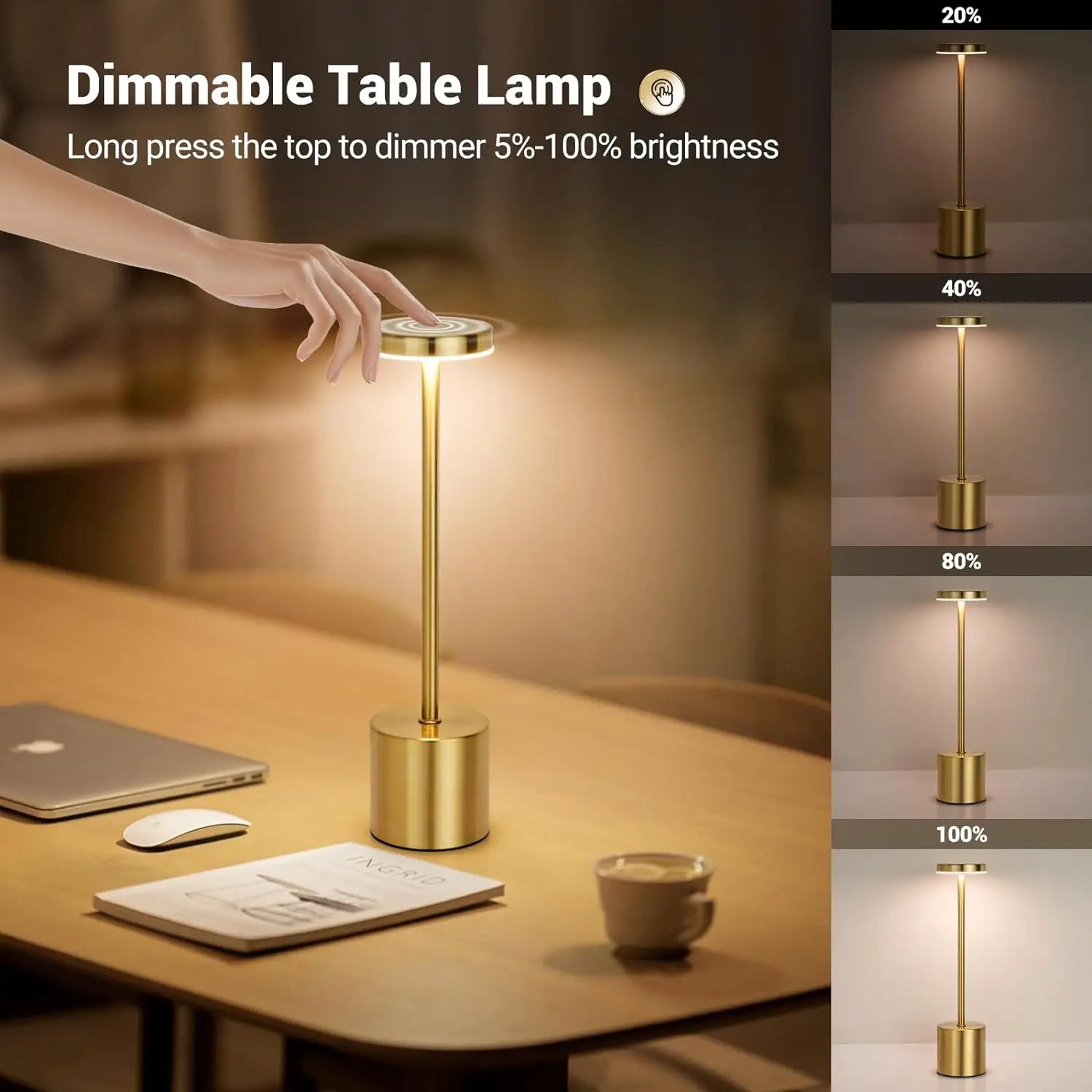 Simple LED Rechargeable Table Lamp - Nooshop