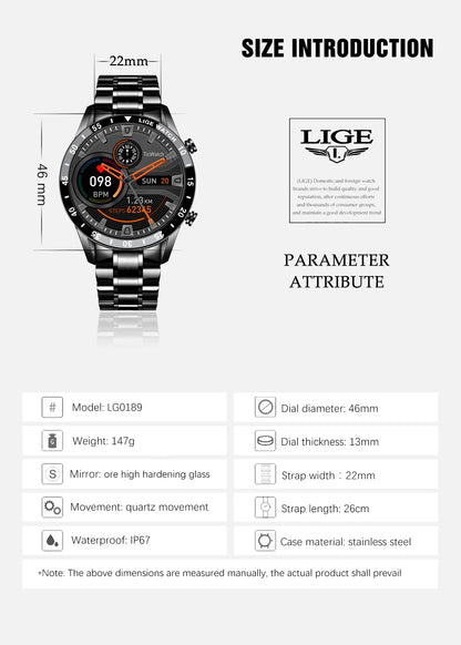 LIGE 2024 Smart Watch for men - Nooshop