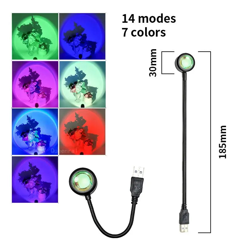 RGB Sunset Lamp - LED Night Light Projection