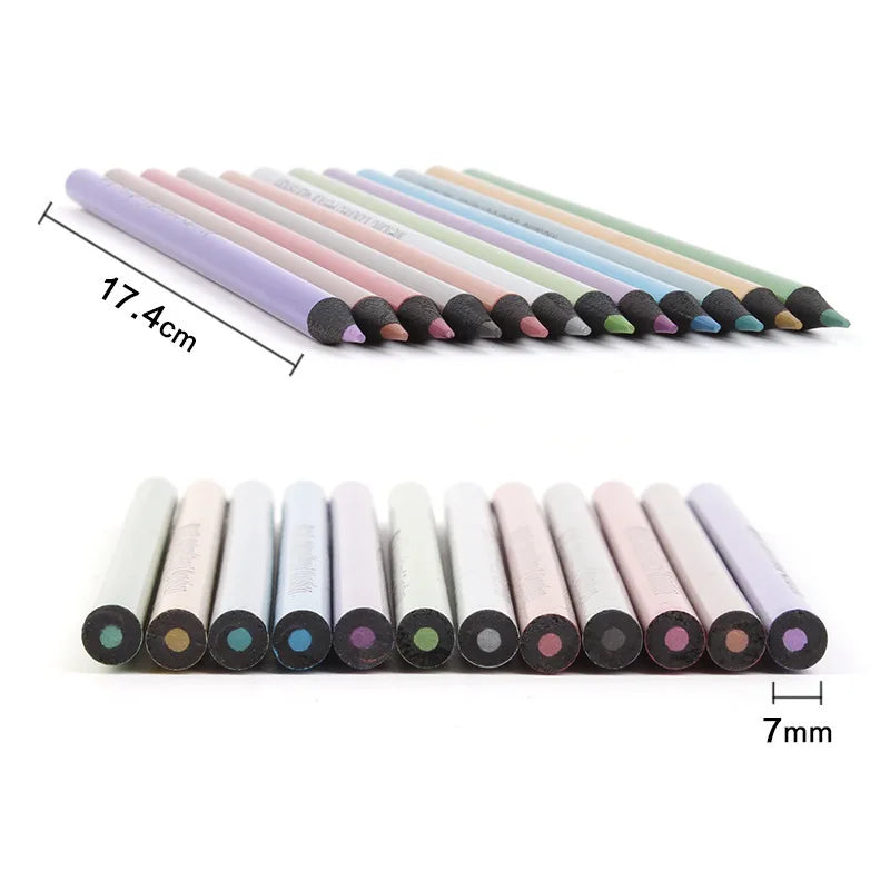 12-Piece Metallic Colored Pencil Set