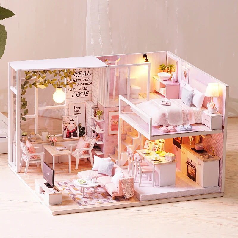 Wooden Mini Doll House - Nooshop