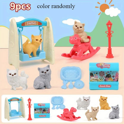 Cute Dog Pet Toy Set with Basket