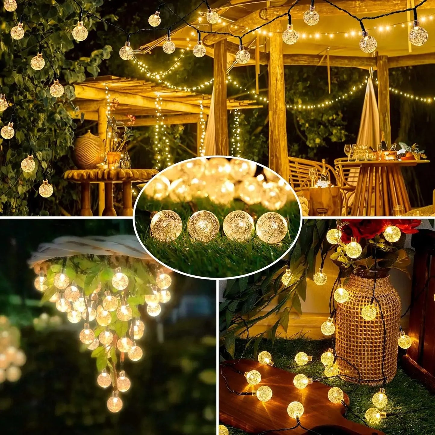 1pc Solar Crystal Ball Fairy String Lights - Nooshop