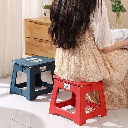 Portable Folding Stool Thickened Plastic Saddle Chair