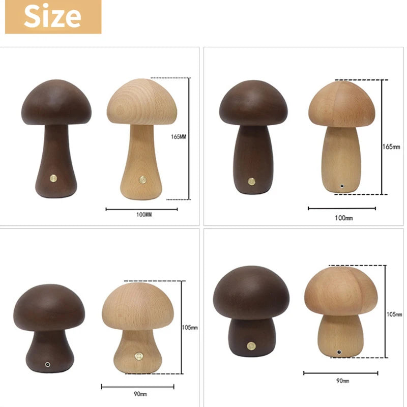 Wooden Mushrooms Night Light - Nooshop