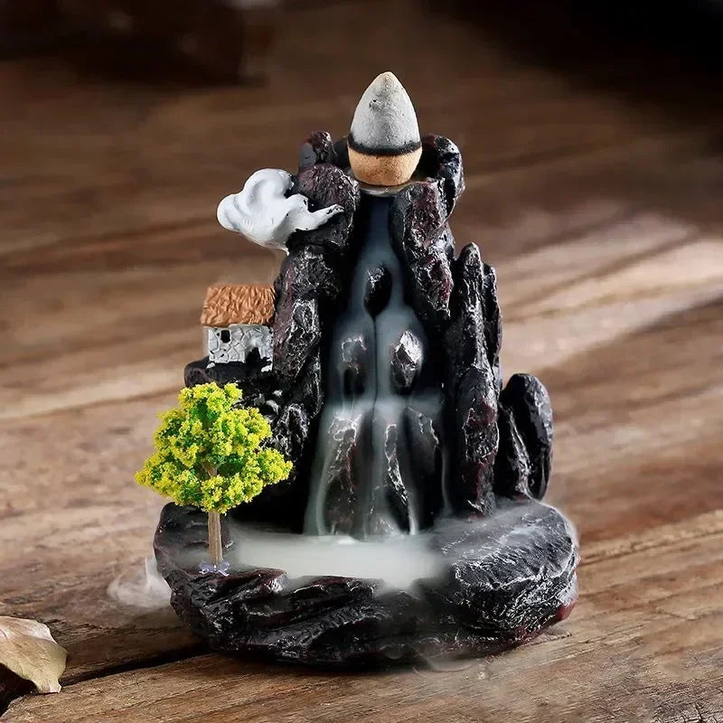 Mountain River Waterfall Incense Burner – Relaxing Aromatic Fragrance Decor