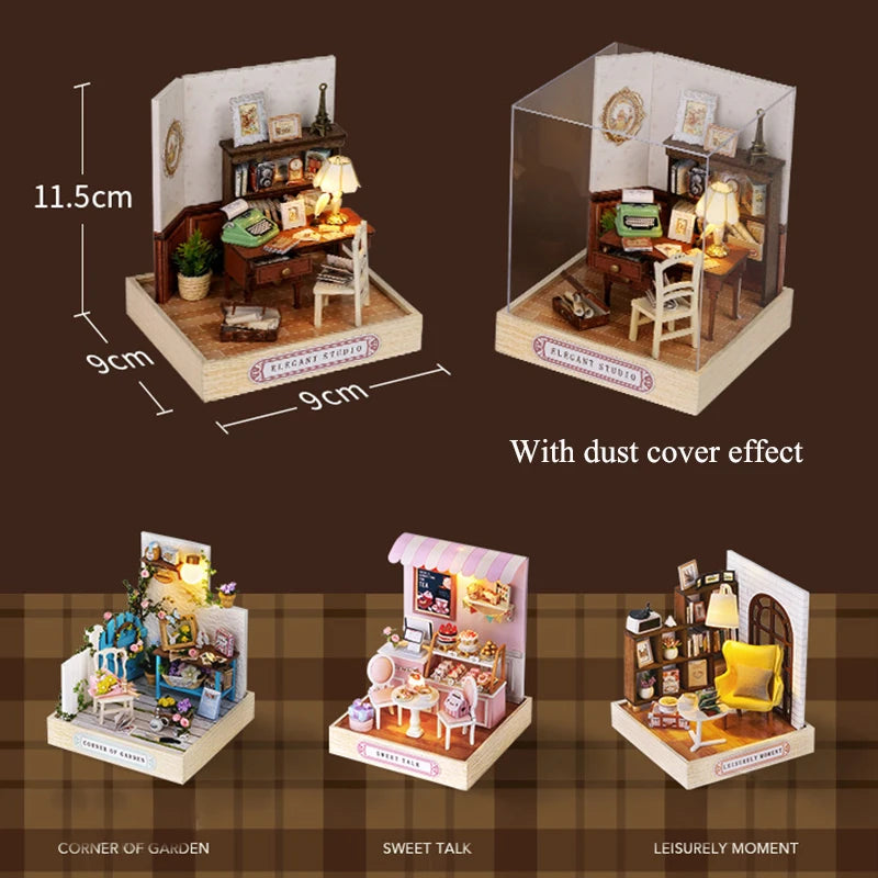 Wooden Miniature Doll House - Nooshop