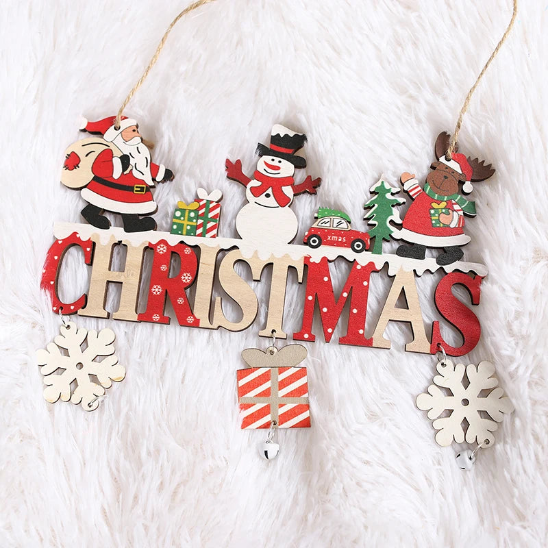 Handcrafted Santa Wooden Hanging Ornament for Christmas Decor