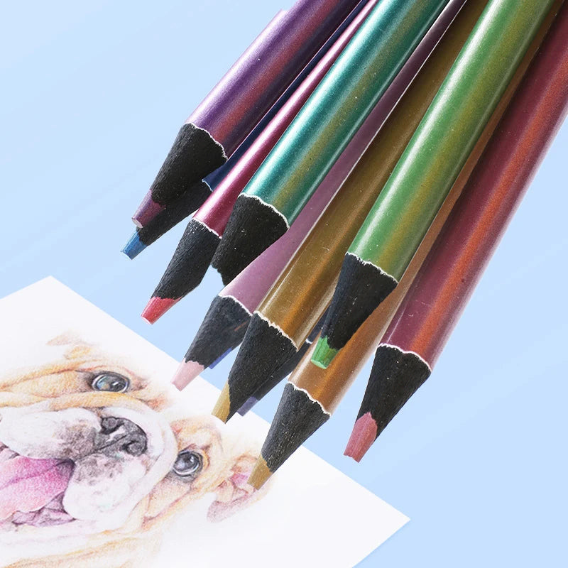 12-Piece Metallic Colored Pencil Set