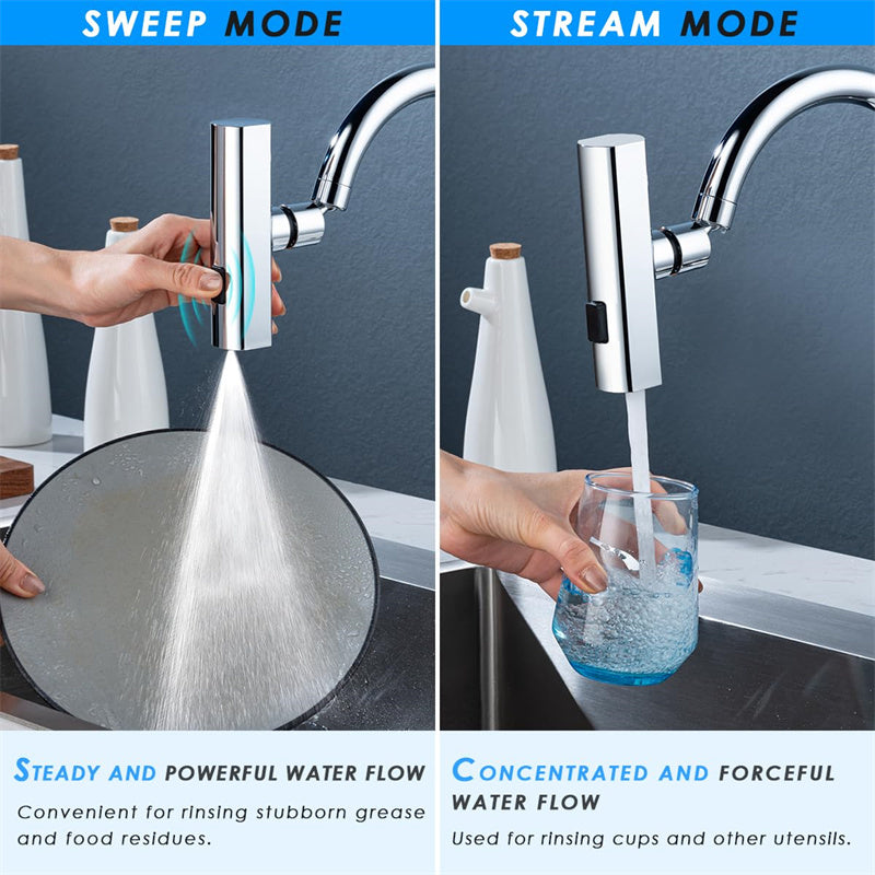 Waterfall Kitchen Faucet with Splash-Proof Design