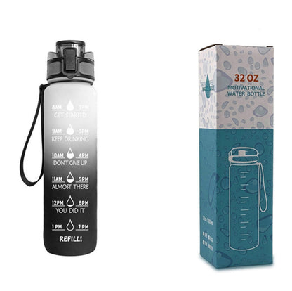 1L Tritan Water Bottle with Time Markers for Hydration Tracking