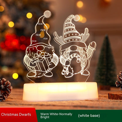 Acrylic 3D Christmas Lamp – LED Night Light for New Year & Valentine’s Day