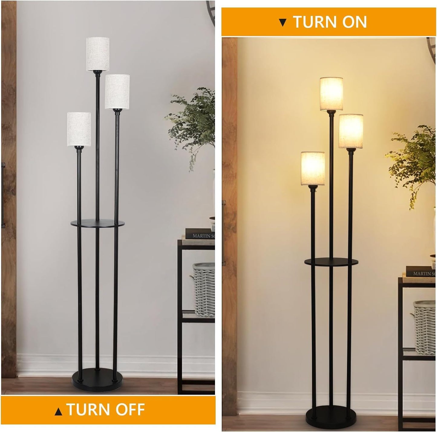 Multi-Functional Floor Lamp With Storage Shelf