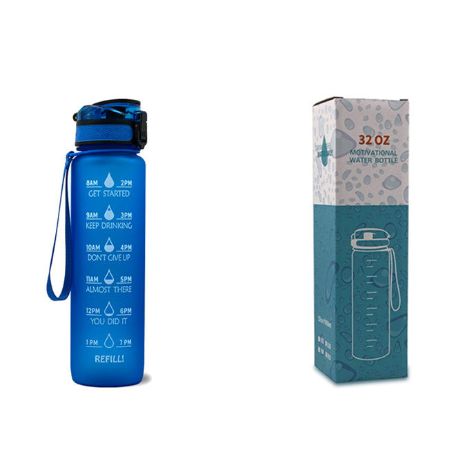 1L Tritan Water Bottle with Time Markers for Hydration Tracking