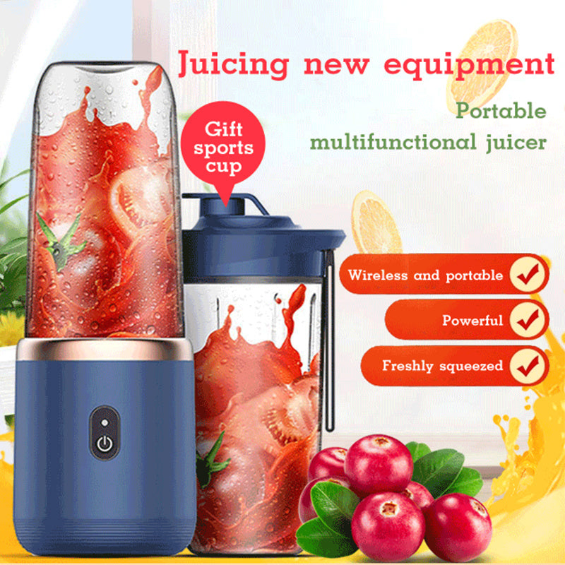 6-Blade Portable Blender - Mini USB Juicer for Smoothies & Shakes