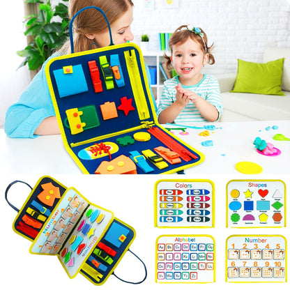 Children's Busy Board for Dressing and Buttoning - Baby Early Education Toy