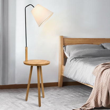 Modern Minimalist Vertical Wooden Coffee Table Floor Lamp