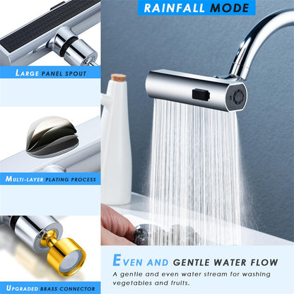 Waterfall Kitchen Faucet with Splash-Proof Design