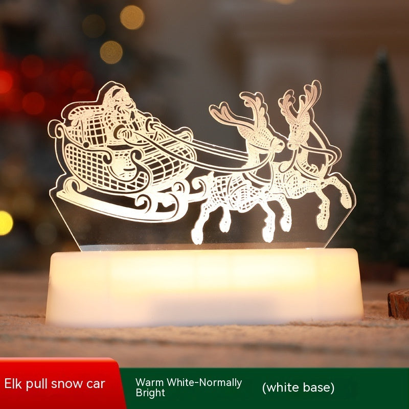 Acrylic 3D Christmas Lamp – LED Night Light for New Year & Valentine’s Day