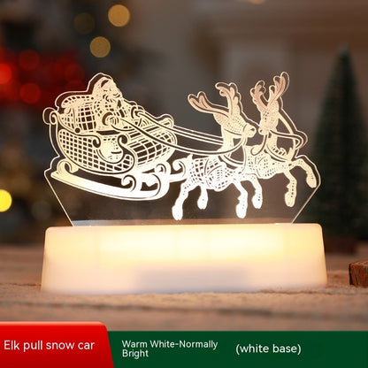 Acrylic 3D Christmas Lamp – LED Night Light for New Year & Valentine’s Day