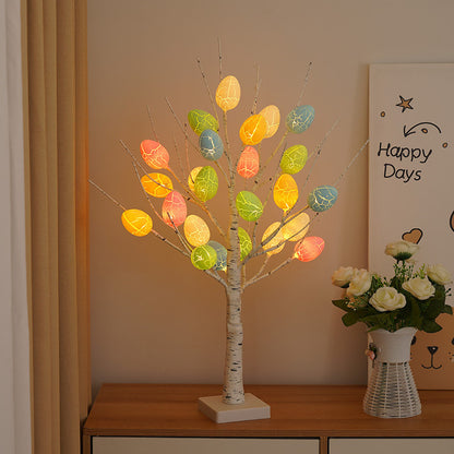 60cm LED Birch Tree with Easter Egg Decorations