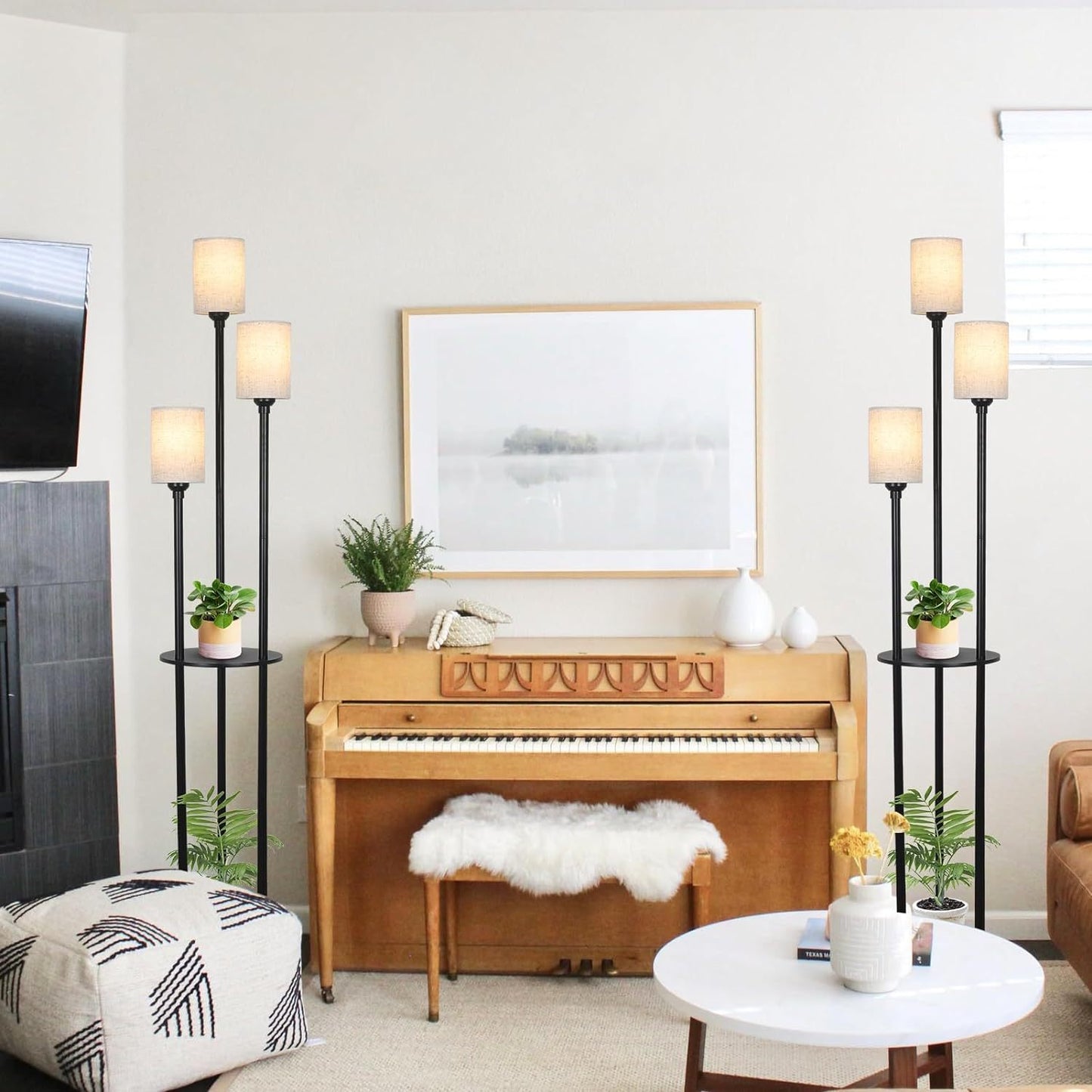 Multi-Functional Floor Lamp With Storage Shelf