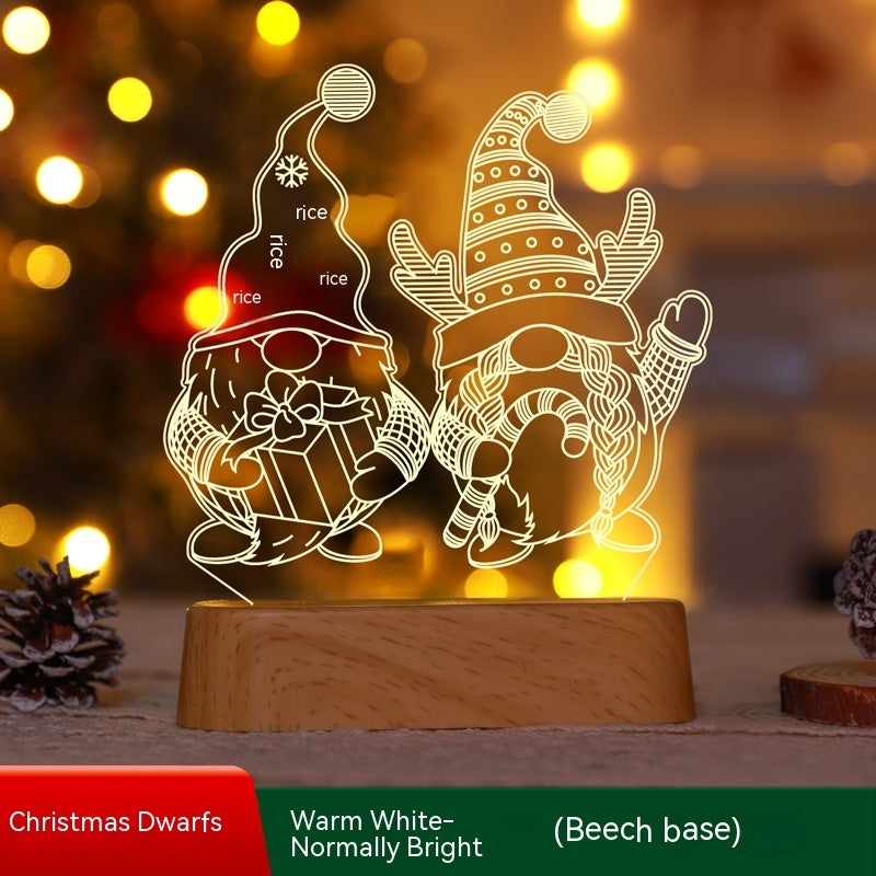 Acrylic 3D Christmas Lamp – LED Night Light for New Year & Valentine’s Day