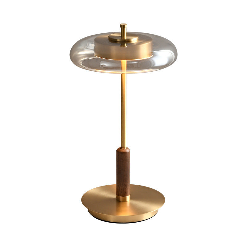 Elegant Nordic Brass and Walnut Floor Lamp