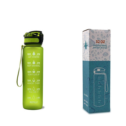 1L Tritan Water Bottle with Time Markers for Hydration Tracking