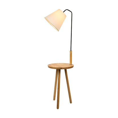 Modern Minimalist Vertical Wooden Coffee Table Floor Lamp