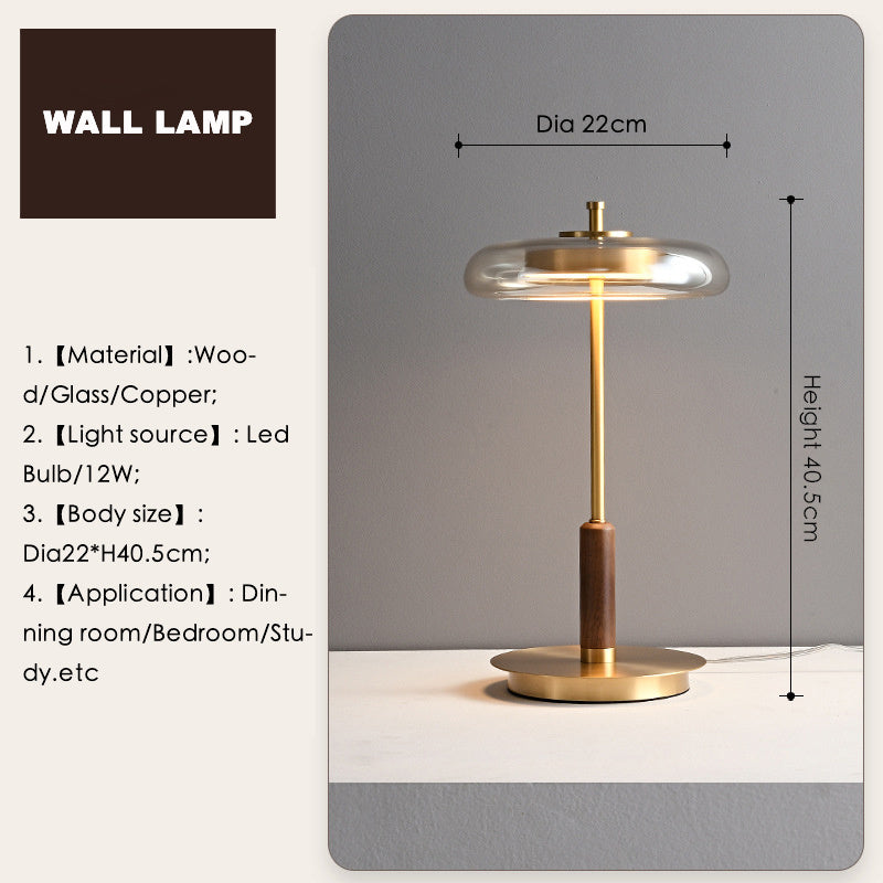 Elegant Nordic Brass and Walnut Floor Lamp