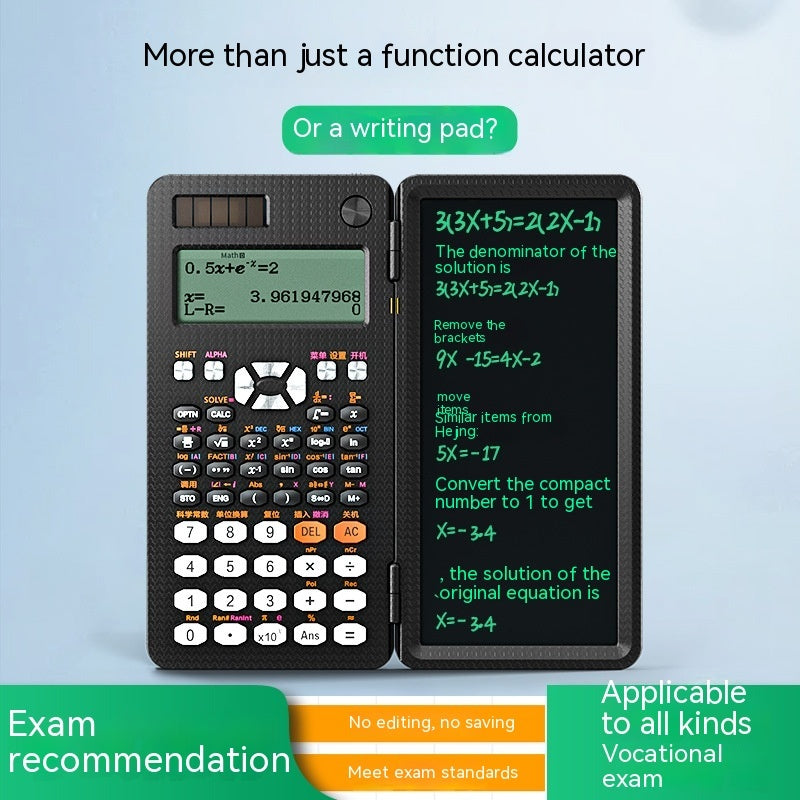 2-in-1 Foldable Scientific Calculator with Handwriting Tablet